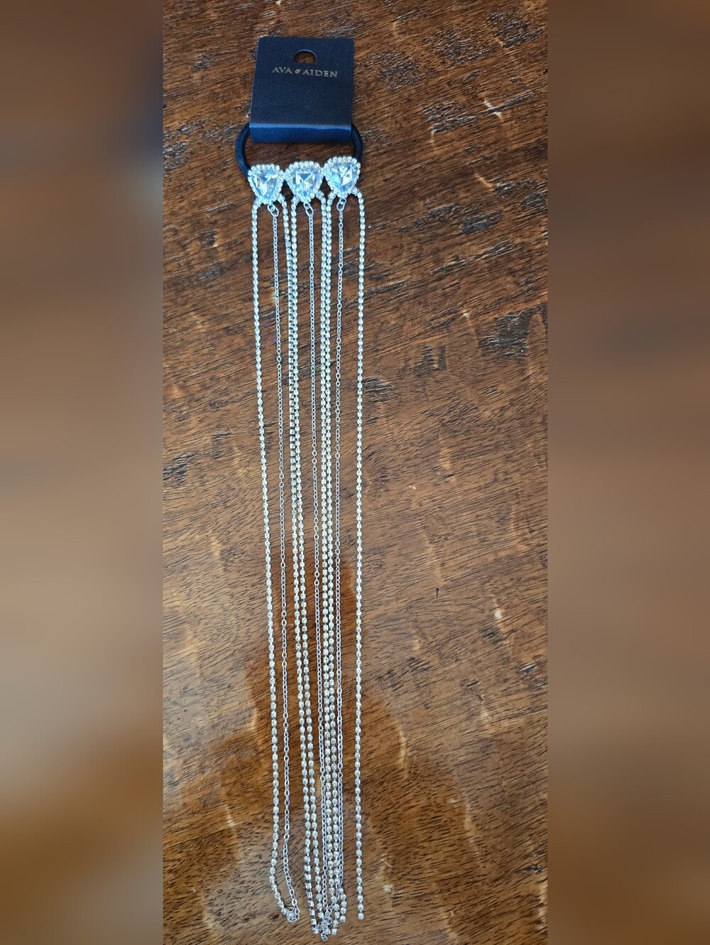 Ava & Aiden Silver-Tone Long Tassel Hair Rubberband